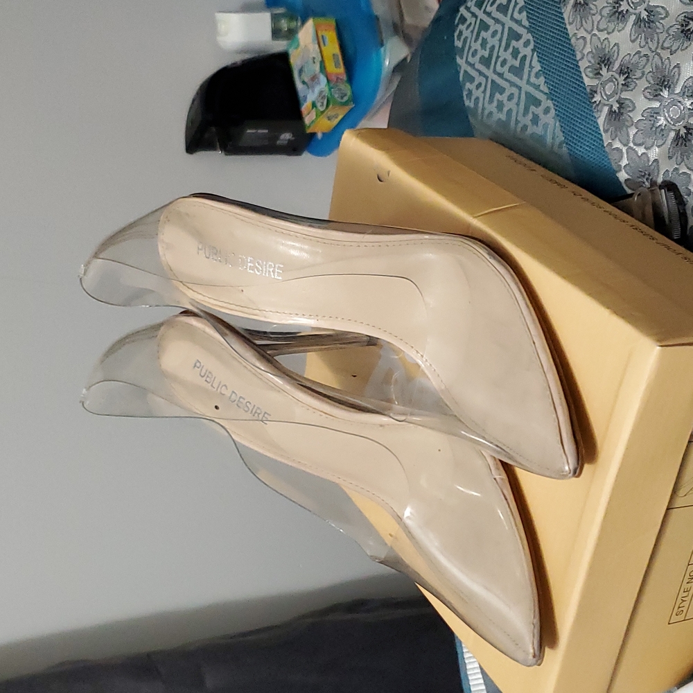 Clear see thru heels